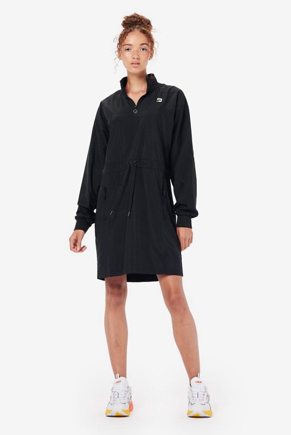 Fila Ahani Long Sleeve Track Women's Dresses - Black,NZ 965-81624